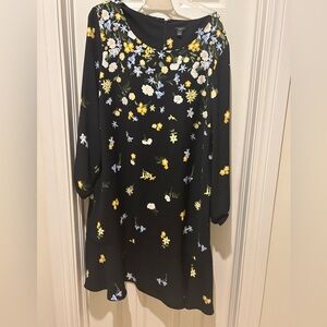 Ann Taylor Factory black floral dress  size 18 NWOT